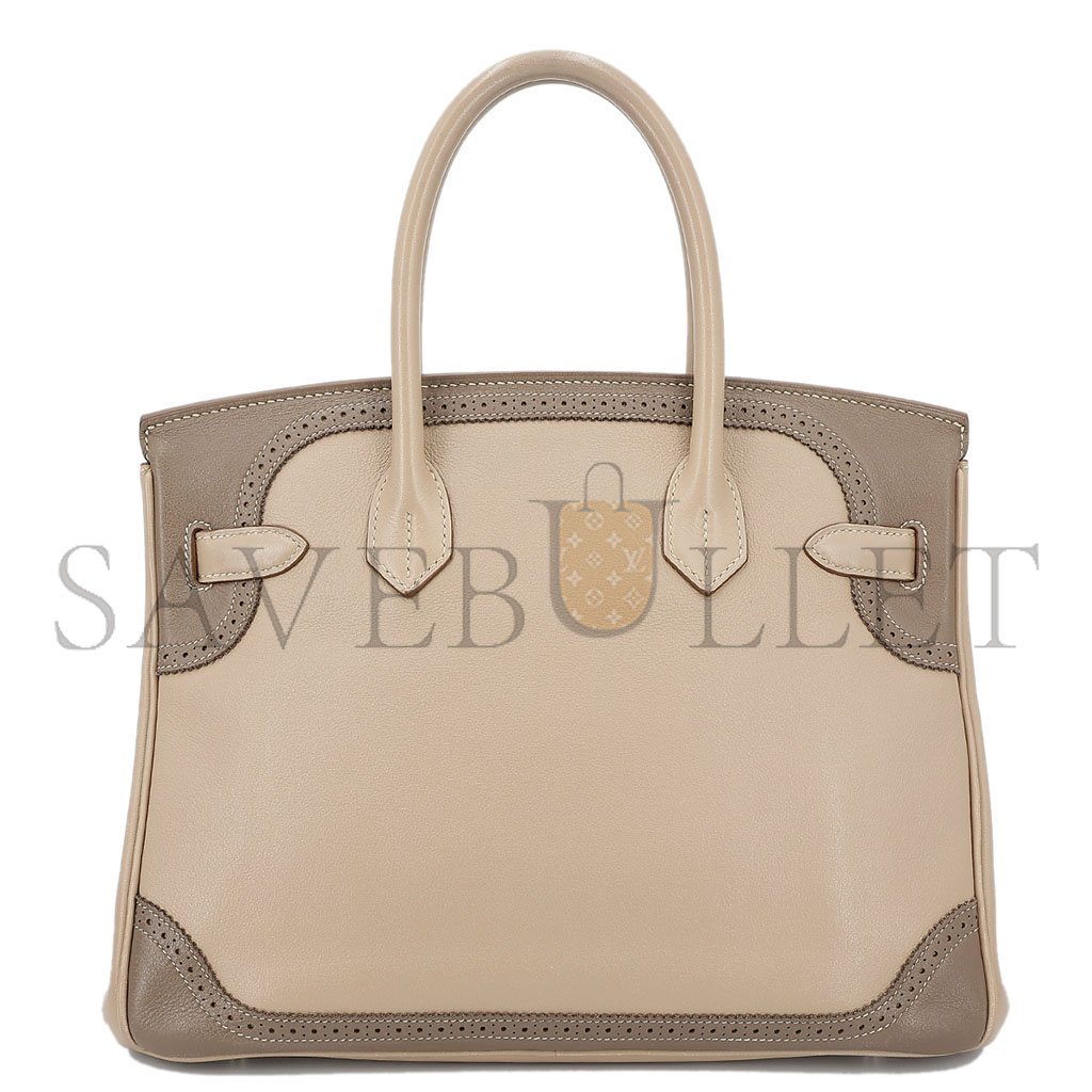 HERMÈS MASTER BIRKIN 30 SWIFT TRENCH COAT GREY AND ELEPHANT GREY SILVER BUCKLE 10021 (30*22*15cm)